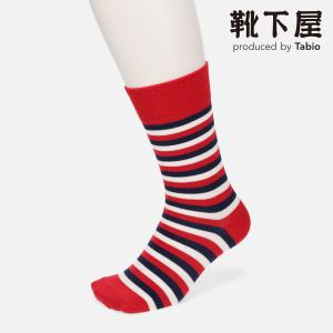 メンズ 靴下 Tabio MEN トリコロール ボーダー レギュラー ソックス 靴下屋 タビオ｜kutsusitaya