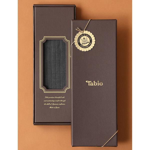 メンズ 靴下 Tabio MEN 9×2太リブソックス チャコール BOX付 セット プレゼント 靴...