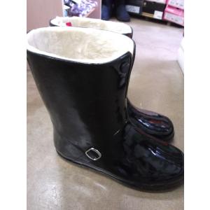 女性用　防寒　長靴　前ボタン　弘進ゴム　スズラン　ブーツ　ボア裏　黒＆赤＆黄　２２．５ｃｍ〜２５．０ｃｍ　定価：５１８４円