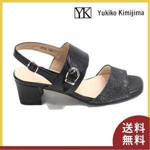 サンダル レディース ブランド yukikokimijima ユキコキミジマ 上品 黒 ブラック 日本製 7721｜kutubito-ya