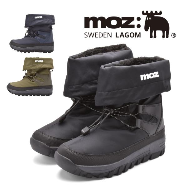 モズ メンズ ウィンターシューズ スノーブーツ 防寒 防水 防滑 ２ＷＡＹ moz 紳士 黒 ブラッ...