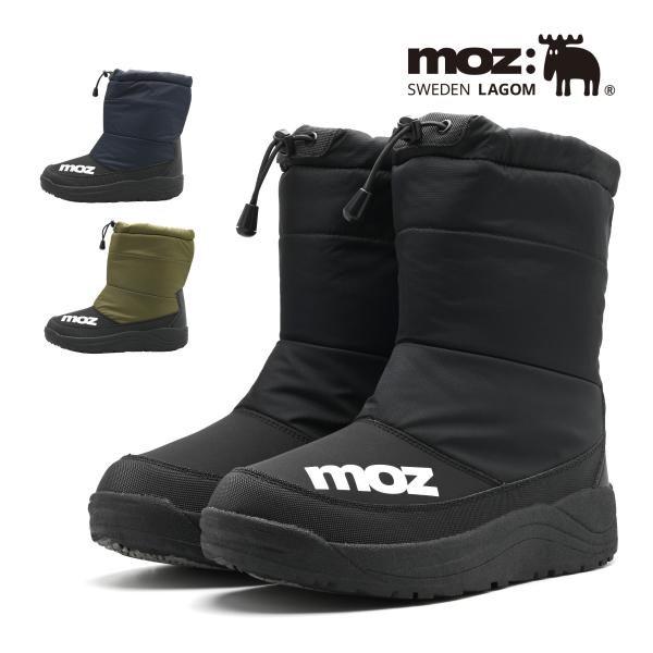モズ メンズ スノーシューズ 防寒ブーツ スノーブーツ 防水 防滑 ブラック ネイビー カーキ mo...
