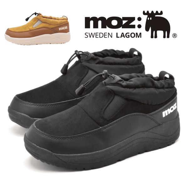 モズ moz メンズ 防寒シューズ 防水 防滑 カップインソール ブラック ブラウン フリース 靴 ...
