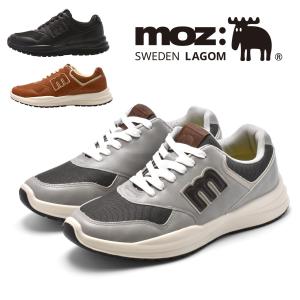 モズ メンズスニーカー 防水 クッションインソール 黒 ブラック グレー 茶 キャメル moz 6220 爆買 父の日