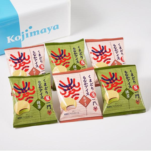 くまどり屋一門 もなか アイス 抹茶 ・ あずき 各3個×2種 計6個のセット 送料無料 送料無料 ...