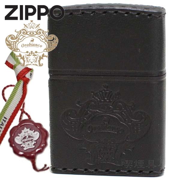 ZIPPO オロビアンコ ORZ-001BK ブラック 本牛革手縫い 革巻き レザー ジッポー ZI...