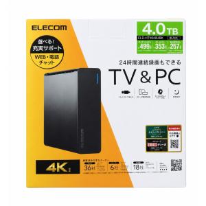 ほぼ新品美品　ELECOM ELD-HTV040UBK 外付けHDD 4TB ELECOM（エレコム） HDD ELD-FTV040UBK : ケーズデンキ Yahoo