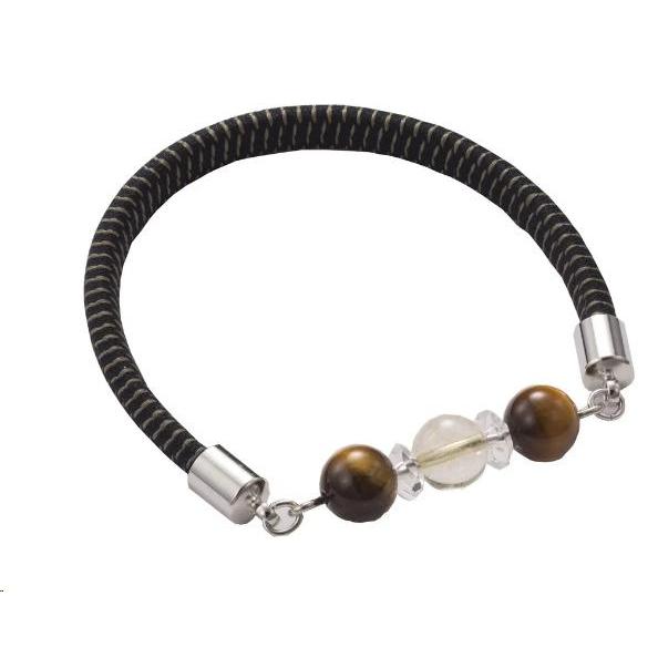 静電気除電　パワーストーンブレス トラ目/ブラック 日本製 静電気