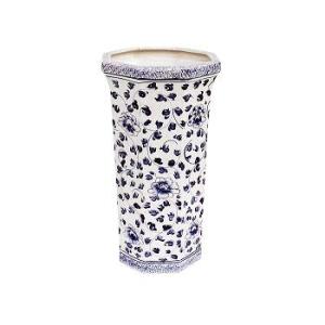 傘立て アンブレラスタンド 陶器製 透かし彫りアート ブラック モダン
