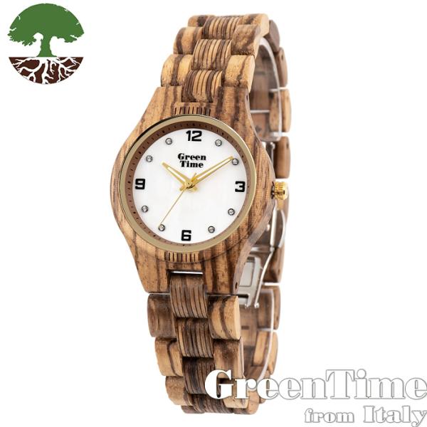 木製 腕時計 GreenTime ベーシック MOPダイヤル ZW099F レディース プレゼント ...