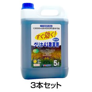 除草剤 100倍 希釈タイプ 液体 グリホ41 MCP 5L 3本セット 非農耕地用 草退治 駐車場｜kwn