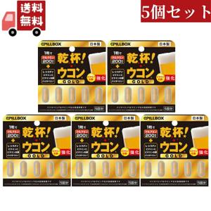 5個セット ピルボックスジャパン PILLBOX JAPAN 乾杯 ウコン GOLD 5粒｜kwry001-store