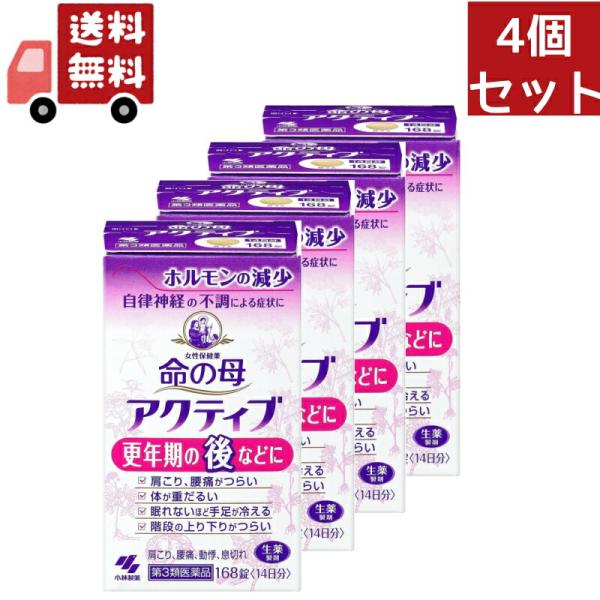 4個セット 【第3類医薬品】小林製薬 女性保健薬 命の母 アクティブ 168錠