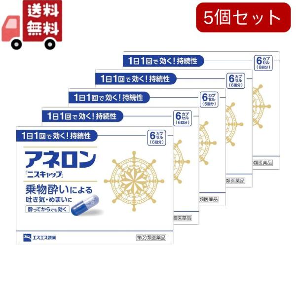5個セット【指定第2類医薬品】アネロン「ニスキャップ」 6カプセル (4987300029466) ...