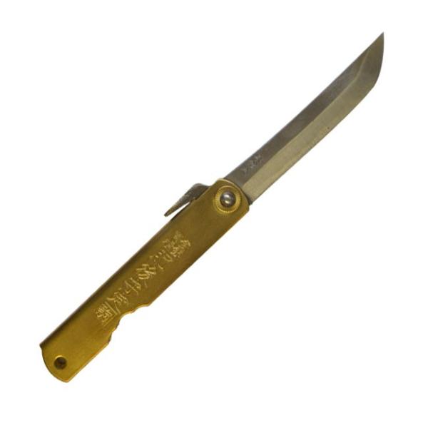 取り寄せ品　肥後守ナイフ　（ひごのかみ）剣型　　真鍮100mm　　UK015