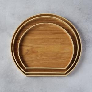 半月盆 28cm 木製 ナチュラル 白木 トレ...の詳細画像3