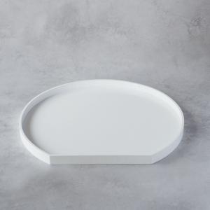 半月盆 36cm 木製 ホワイト お盆 トレー...の詳細画像2