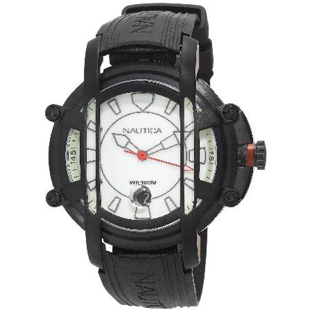Nautica メンズ N27507X NMX300 ブラック樹脂腕時計