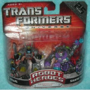 TRANSFORMERS ROBOT HEROES DINOBOT SNARL vs. SHARKT...