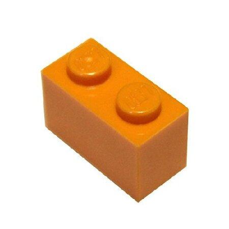 LEGO パーツおよびピース1 x 2 ブロック b. 100 Pieces オレンジ 3004-O...