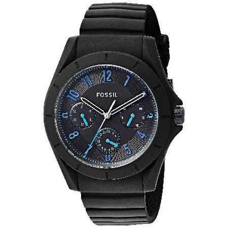 Fossil Men&apos;s Quartz Watch with Silicone Strap, Bla...