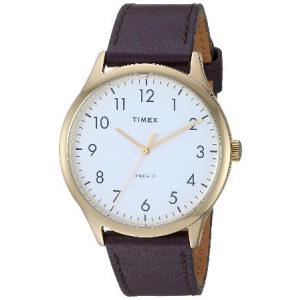 Timex TW2T71600 Men's Modern Easy Reader 40mm Brown Leather Strap Watch｜kyaju