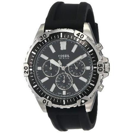 Fossil Men&apos;s Garrett FS5624 Black Silicone Japanes...