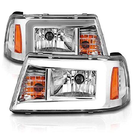 AmeriLite 2001-2011 Ford Ranger LEDチューブクローム交換用ヘッドラ...
