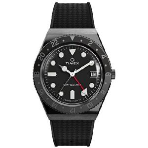 Timex Men's Q GMT 38mm Watch - Triple Black with Rubber Strap｜kyaju