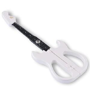 Stratocaster Electric Guitar Scissors with Stand and Cap, Pearl White - Fluorine Coating, Japanese Stainless Steel - Made in Seki Japan