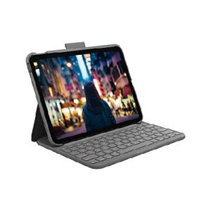 Logitech Slim Folio Bluetooth Keyboard Case for iPad 10th Generation with Integrated Wireless Keyboard - Oxford Gray｜kyaju