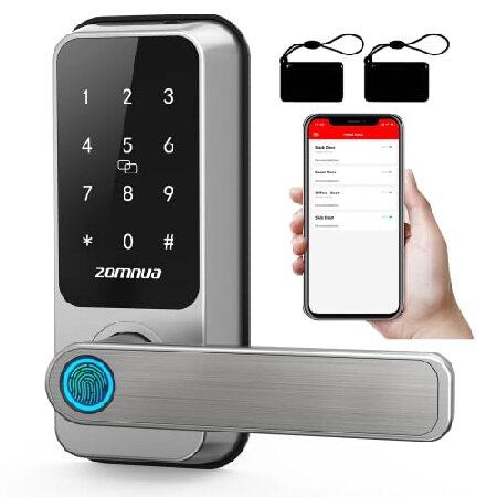Smart Lock with Handle：Zomnua Fingerprint Front Do...