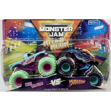 Monster Jam Nitro ネオンブルーサンダー vs ドラゴン 1/64スケール ダブルパ...