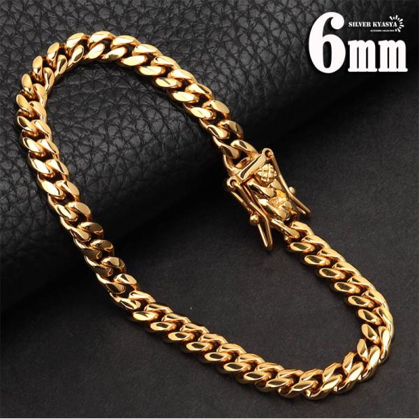 316L 細め チェーンブレスレット 18k gp 18金 ブレスレット 喜平チェーン B系 ヒップ...