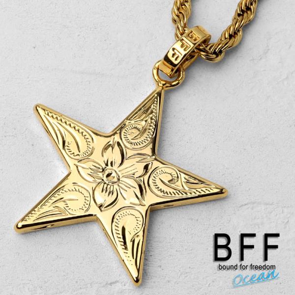 ＼2個で10％OFF 3個で20％OFFクーポン／BFF ブランド スターネックレス ゴールド 18...