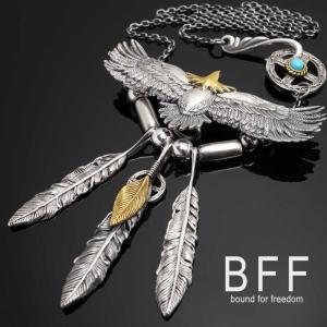 BFF ブランド フェザーネックレス シルバー925 プレーン 羽根 メタル