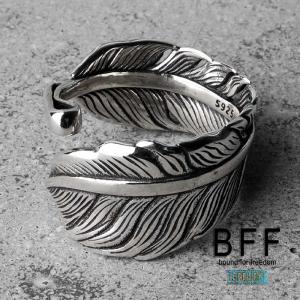 シルバー925 フェザーリング 羽根リング シルバーリング 先金 イーグル