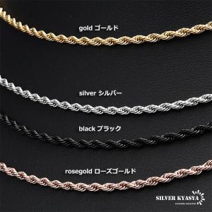 ステンレス ロープチェーンネックレス 細身 幅...の詳細画像1