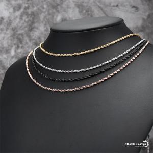 ステンレス ロープチェーンネックレス 細身 幅...の詳細画像2