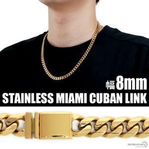 幅9mm ステンレス 6面カット ダブル喜平ネックレス ゴールド 金 50cm