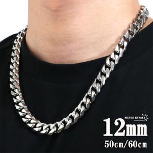 60cm) 幅12mm ステンレス 喜平ネックレス 6面カット マイアミ