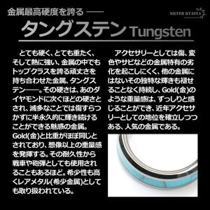 タングステン ターコイズ 幅8mm ライン リ...の詳細画像1