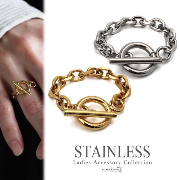 マンテルリング チェーンリング ステンレス ゴールド シルバー 18KGP チェーン お洒落 人気 ...