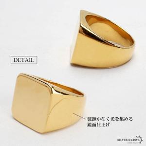 ステンレス 特大 印台リング シグネットリング...の詳細画像2