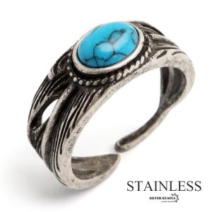 ターコイズ フラワーデザインリング Indian Jewelry ターコイズ・フラワーデザイン 花型石留め立体