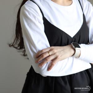 細身 印台リング つや消し ゴールド 金 18...の詳細画像5