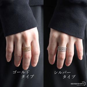 ステンレス 3連ビーズリング メタルボールリン...の詳細画像5