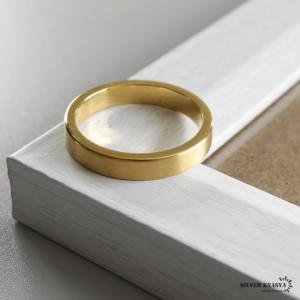 ステンレス ゴールドリング シンプル つや消し...の詳細画像2