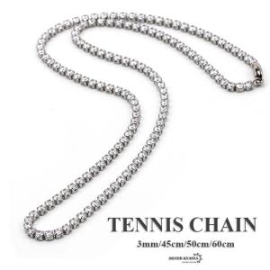 60cm) ステンレス テニスチェーンネックレス ブリンブリン メンズ