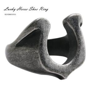 シルバー、16号) ホースシューリング 馬蹄リング 18KGP ゴールド